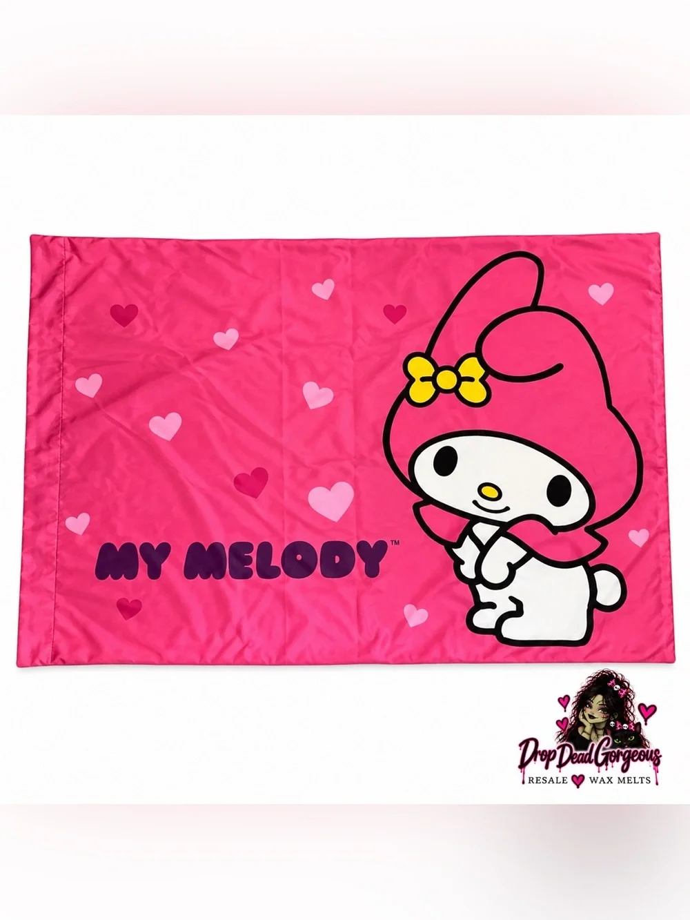 Hello Kitty Kuromi Black, Pink & Gray Character standard pillowcase